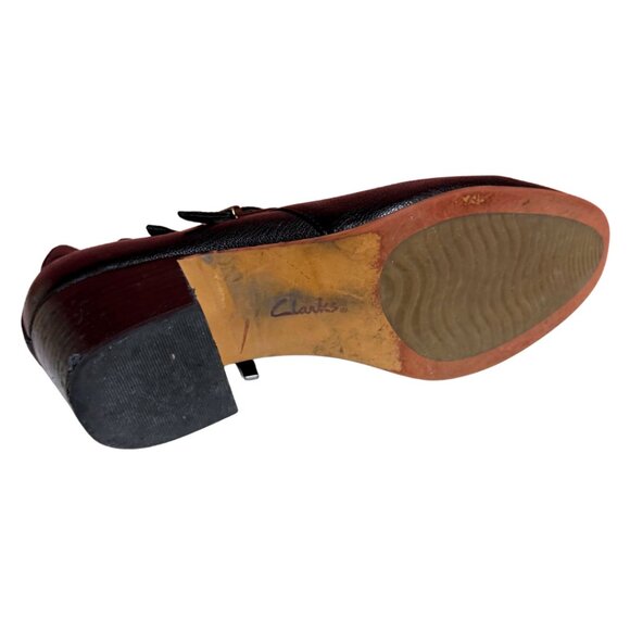 Clarks Maypearl Rayna Black Leather Boots Strappy Ankle Boots Size 9 - Picture 8 of 9